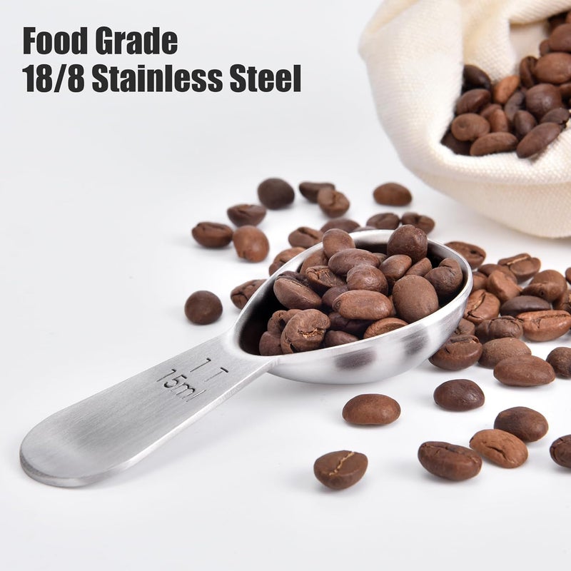 Doosu 1 Tablespoon Coffee Scoop - 18/8 Stainless Steel Heavy Duty Measuring Spoon with Short Handle, Food Grade Metal Tbsp Scoop for Ground Coffee Beans Tea Sugar Powder (15ml) - Image 3